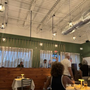 Inside of the dining room of Mare E Monti Italian restaurant in San Antonio.