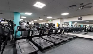 Indoor treadmills at the Davis Scott Family YMCA.